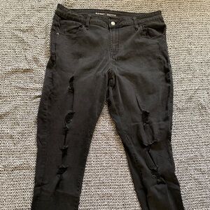 Faded Black Rockstar Skinny Jeans